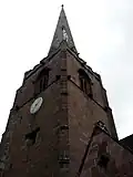 Spire pictured from immediately below to the southeast.