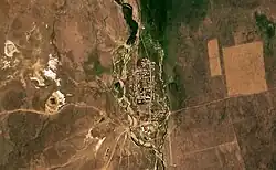 A satellite view of the selo (Sentinel-2 L2A data, modified)