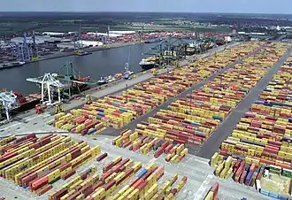 Aerial view on the Port of Antwerp
